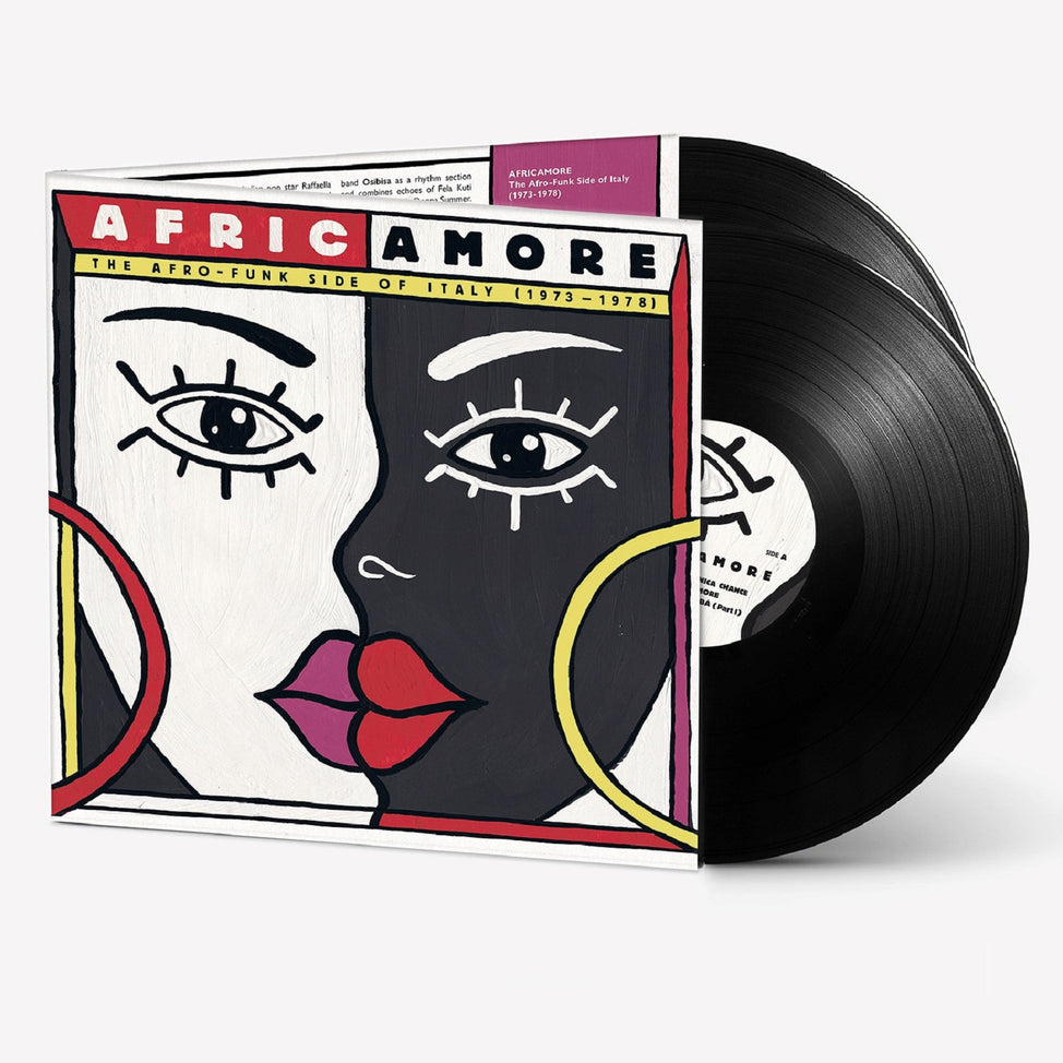 Africamore the Afro-Funk Side of Italy (1973-1978) 2LP album mockup of front cover 
