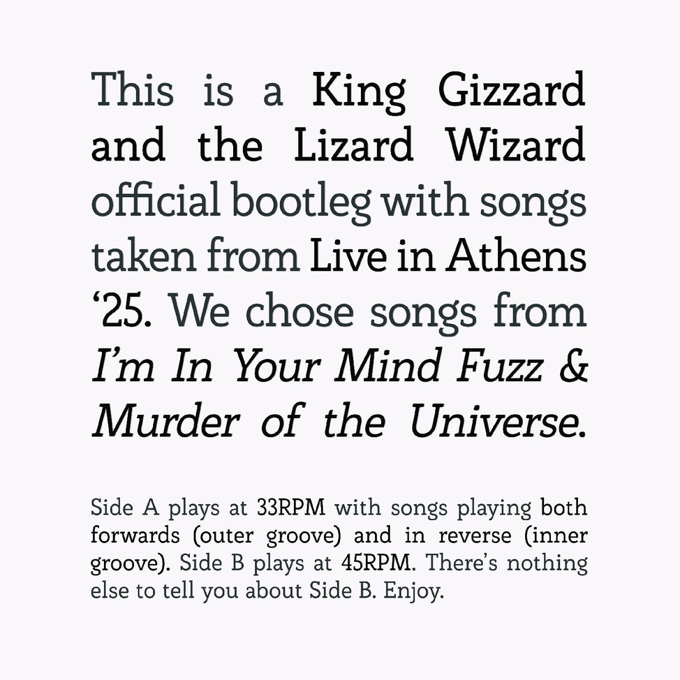 Songs from I'm In Your Mind Fuzz & Murder of the Universe Live in Athens '25