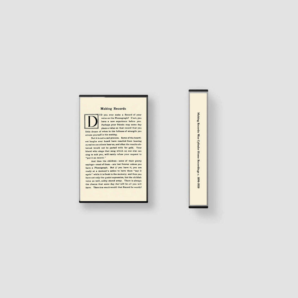 Making Records: Home Recordings c. 1890-1920