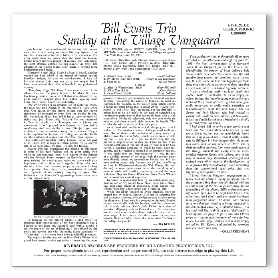 Bill Evans Trio | Sunday at the Village Vanguard